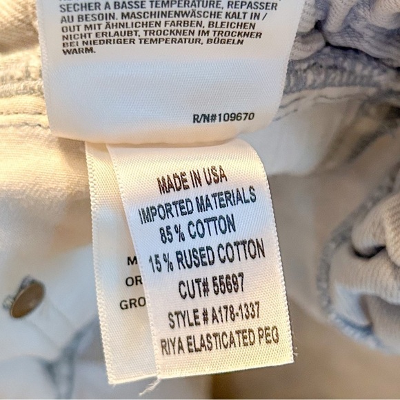 Agolde High Rise White and Blue Jeans Relaxed Fit - Picture 12 of 16